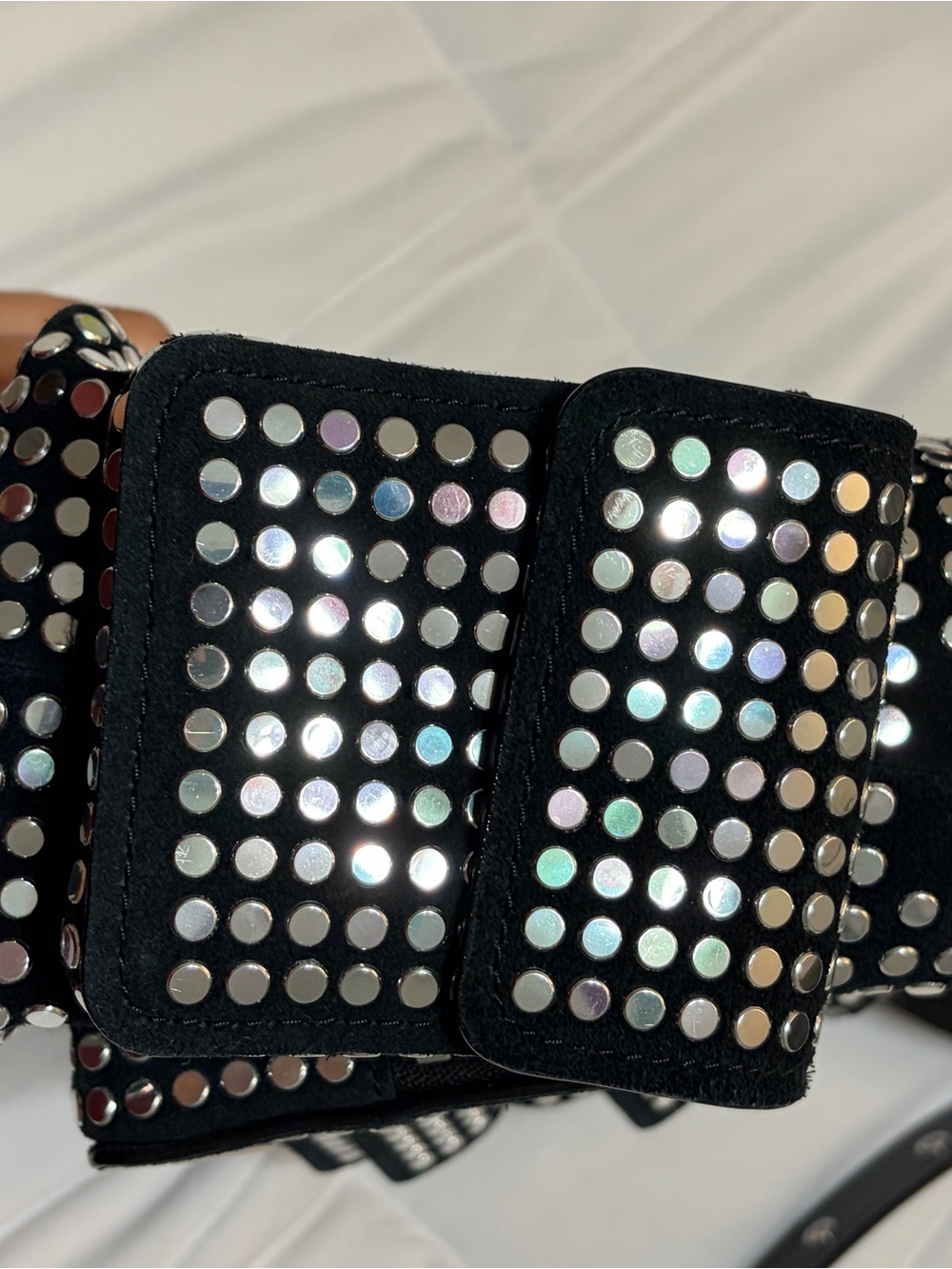 Michael Kors Black Studded dakota Shoulder Bag with silver MK Logo - Picture 2 of 4